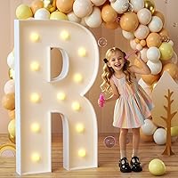 Vista 84 de imprsv Letras iluminadas de marquesina, letras de mosaico de 4 pies con luz para decoración de fiesta de graduación de baby shower, grande B