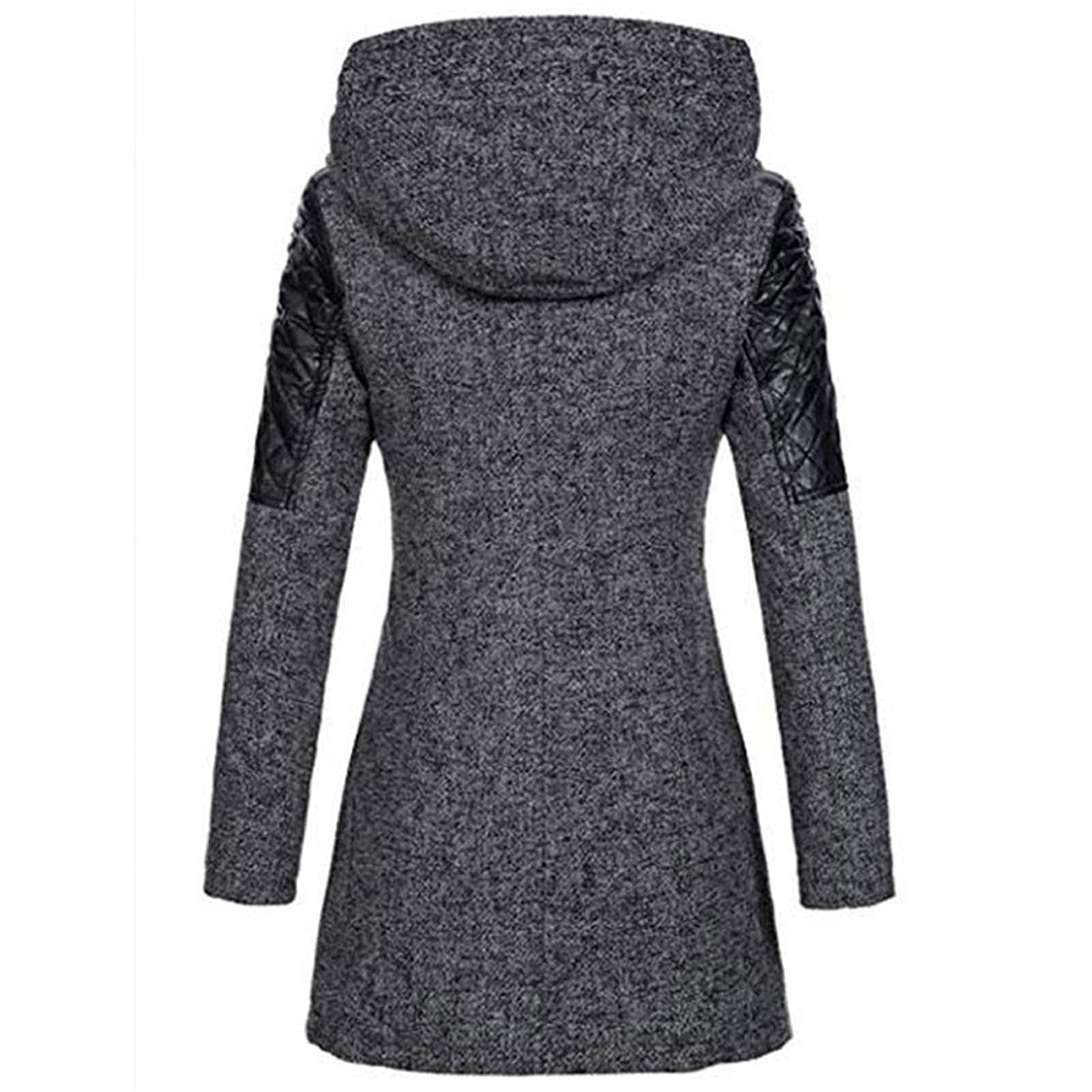 MJGkhiy Trench Donna Invernale Lungo Giacca Blazer Leggero Giubbini Con Collo Giubbotto Di Lana Giaccone Tinta Unita Giacche Con Tasche Giubbotti Abbigliamento Donna Saldi