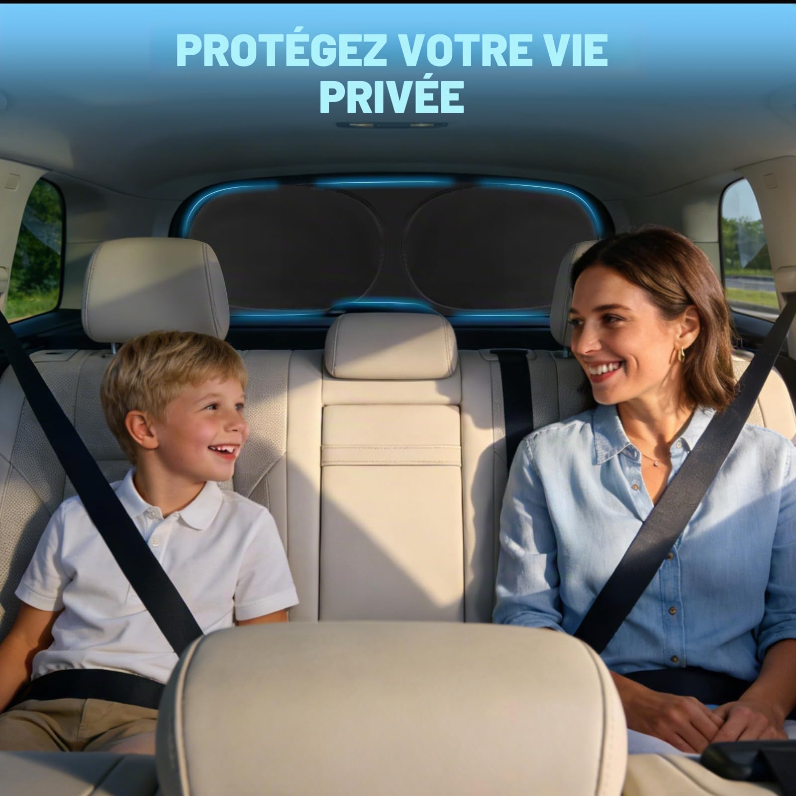 Pare-Soleil de Pare-Brise Arrière de Voiture Remplacement pour VW Polo MK6 2017-2026, Anti-UV Pliant Protecteur, Protection Anti-poussière Réfléchissante Parasol Pliable de la Vie privée