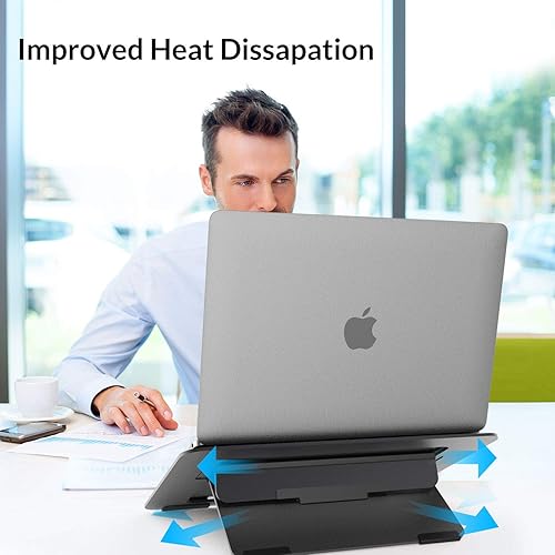 Miniatura 5 de Avantree YS104 - Soporte de refrigeración ajustable de aluminio para computadora portátil, soporte portátil para iPad, tableta y libro, elevador