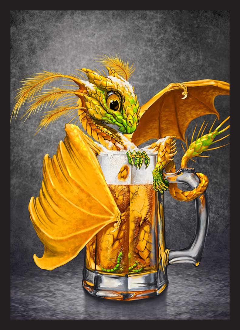 50 MTG Standard Card Sleeves Deck Protector - Amber Beer Drink Dragon