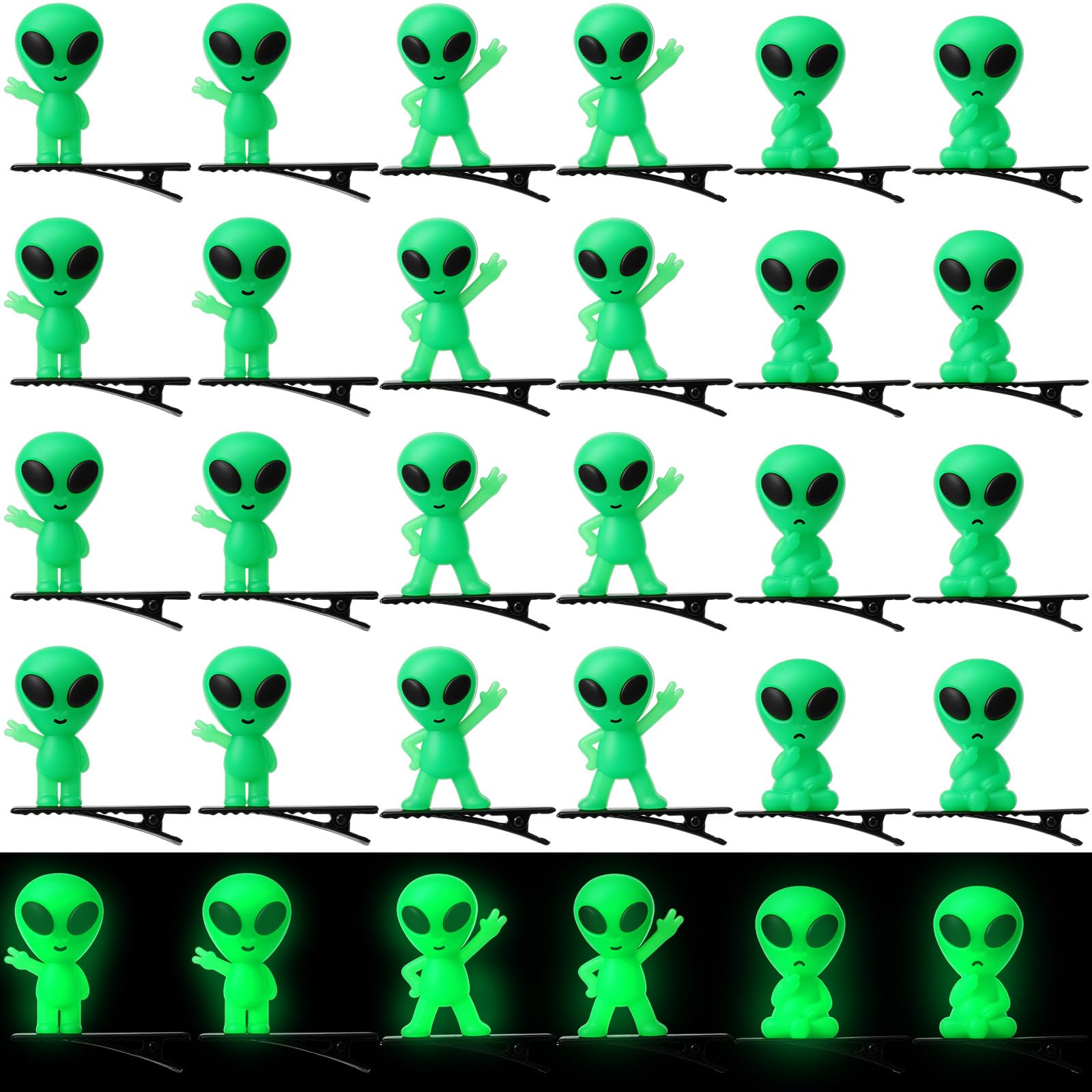 Alien Glow-in-the-Dark Hair Clips