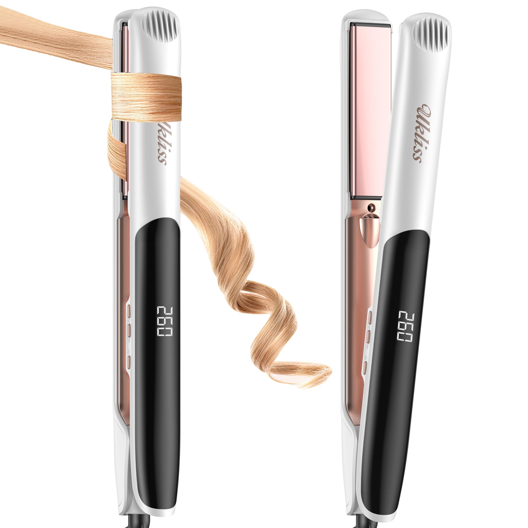 UKLISS Lisseur Cheveux 2 en 1, Fer à Lisser Céramique & Ionique