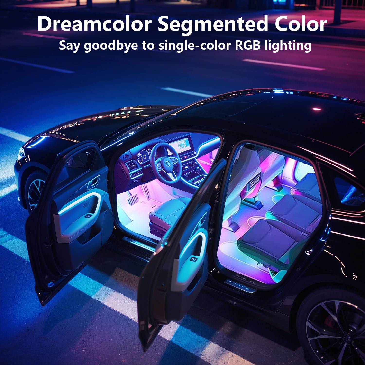 Car Led Lights Interior,Car Ambient Lighting,Inside Lights for Car,APP Control 16 Million Colors Music Sync,DIY Mode Multicolor Led Lights for Car Interior,Trucks,SUVs,12V USB Power