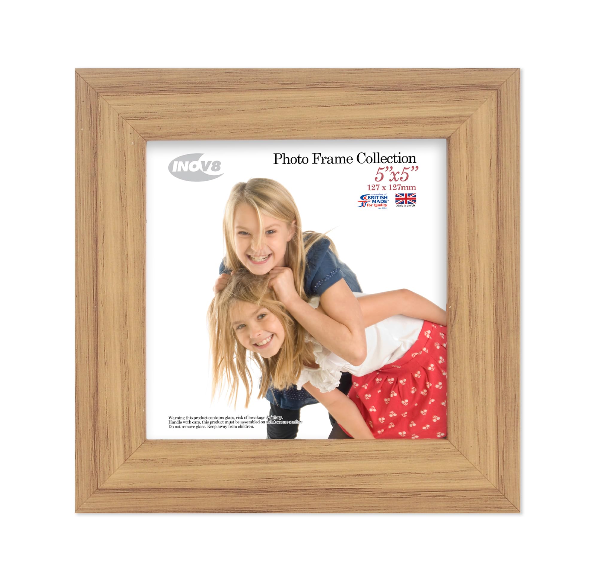 Inov8 Oak 313 British Made Traditional Picture/Photo Frame, 5X5-Inch,