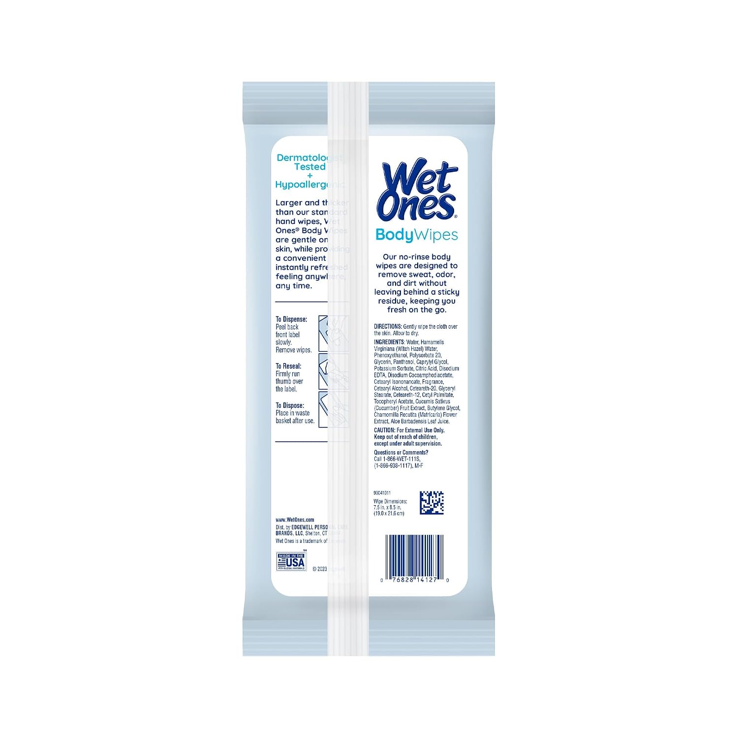 Wet Ones Body Wipes, Clean Scent Body Cleansing Wipes, Travel Size Wipes, 28ct (6 pack)