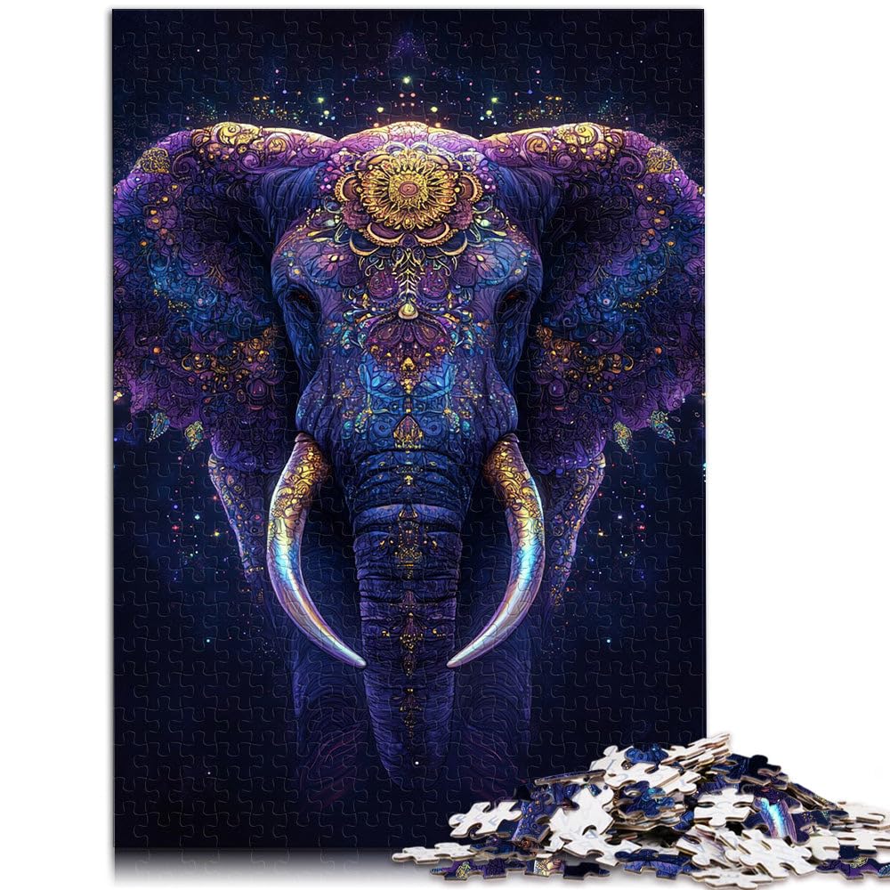 Puzzle da 2000 pezzi per adulti e adolescenti arte del re elefante Fatto di cartone Adatto a partire dai 14 anni Gioco impegnativo Giochi Giocattoli Regalo misurare：70x100cm