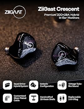 Amazon.com: Linsoul ZiiGaat Crescent in Ear Monitor, Premium 2DD+