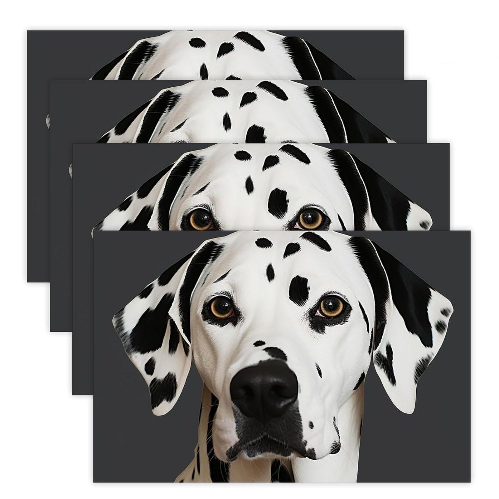 Dalmatian Place Mat for Restaurant, Portable Table Mat for Kitchen, Anti-Slip Placemats for Home, Fashionable Place Mats for Wedding, Party, Hotels, Apartments 30x45cm*4