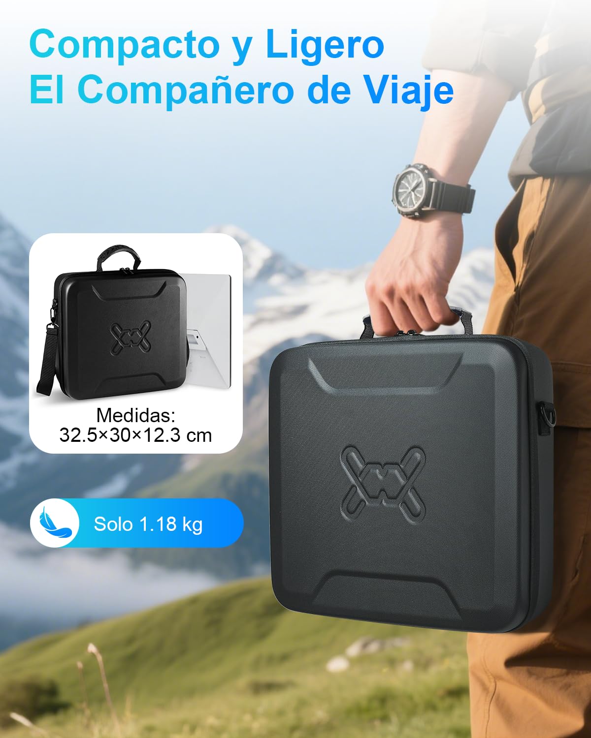 Mwin Starlink Mini Estuche - Funda de Viaje Ligera, Funda Protectora de EVA Resistente a Salpicaduras y Golpes con Correa para el Hombro, Bolsa Portátil para Viajes al Aire Libre y Camping, Negro