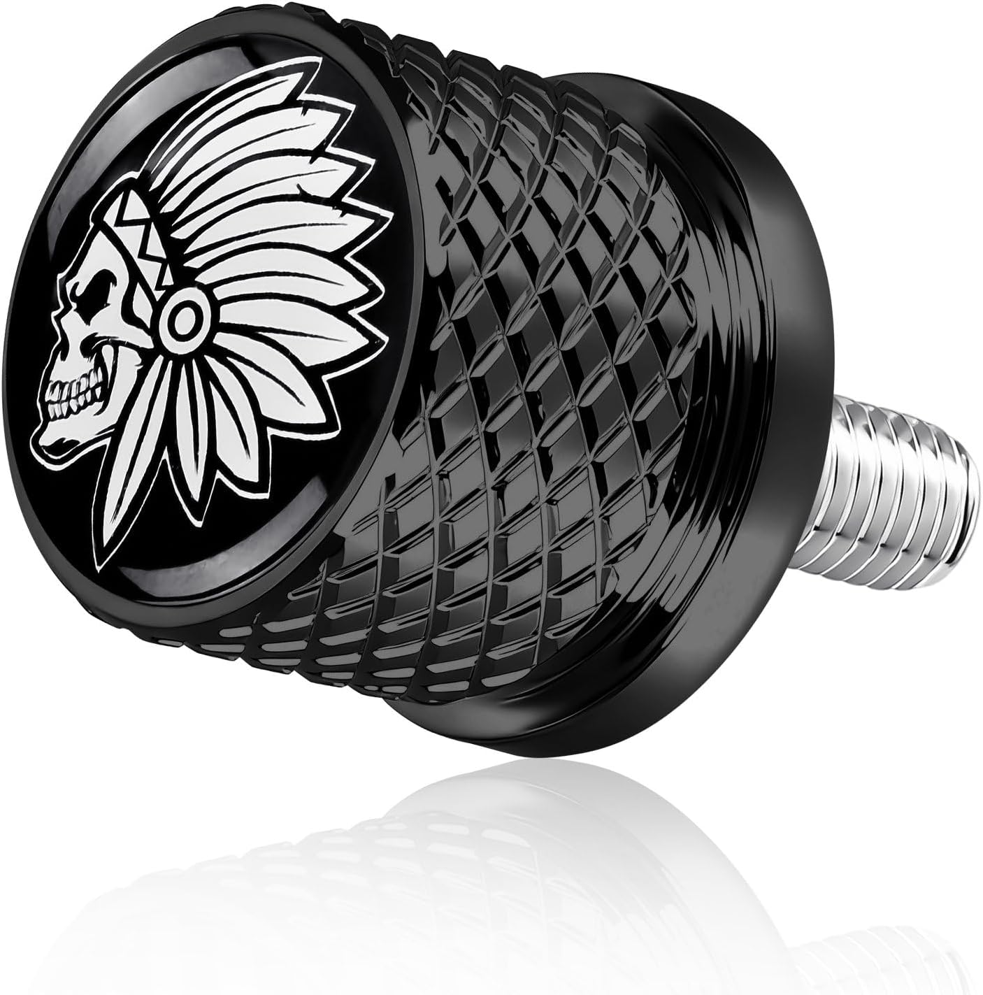 GUAIMI Stainless Knurled Fender Rear Seat Bolt Screw for Indian Chief Roadmaster Scout 2015-2021 - Indian Skeleton-Black