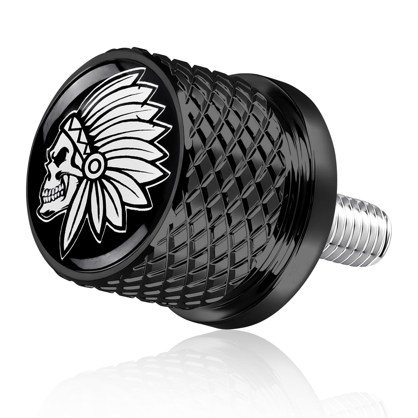 GUAIMI Stainless Knurled Fender Rear Seat Bolt Screw for Indian Chief Roadmaster Scout 2015-2021 - Indian Skeleton-Black
