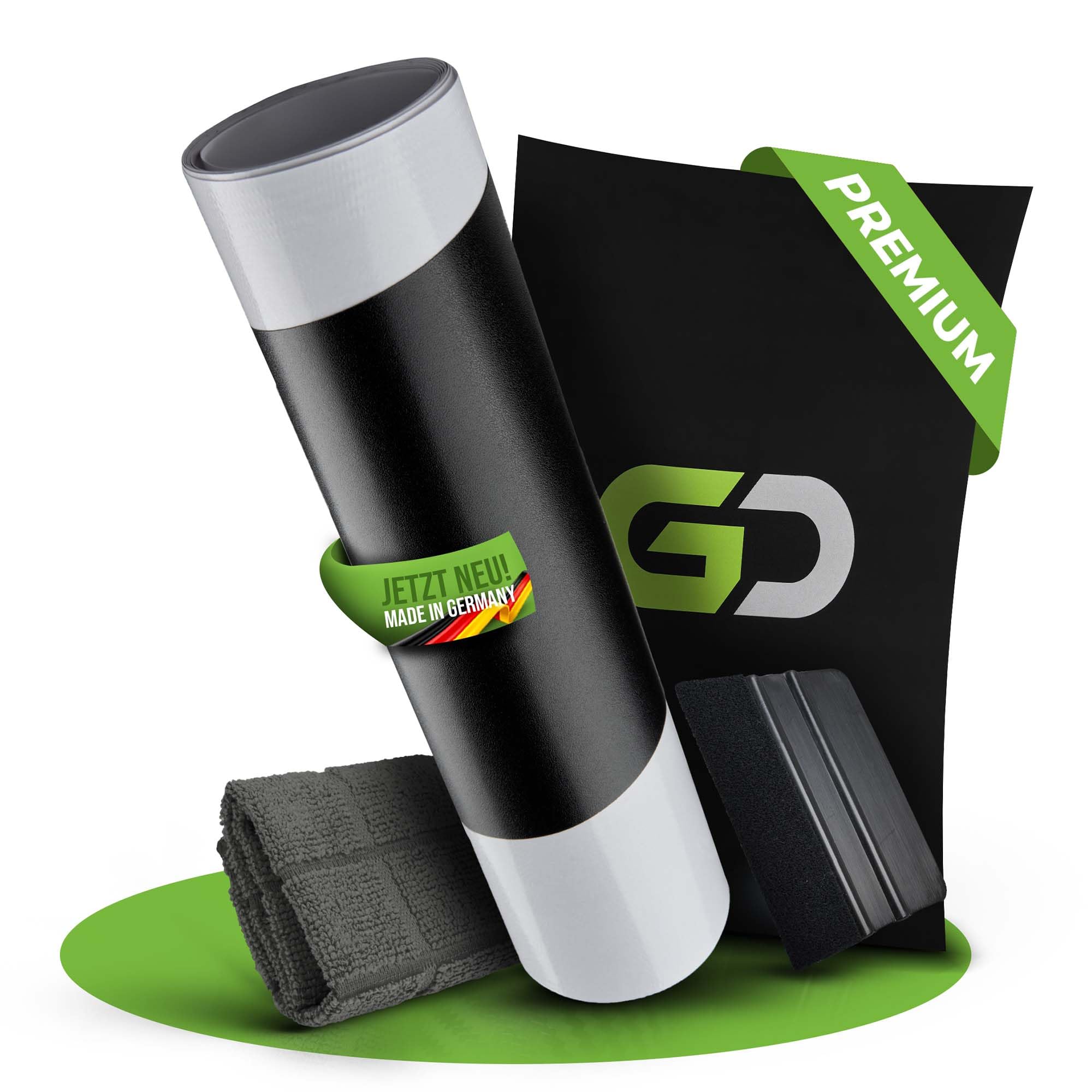 GD-Shield Auto Ladekantenschutz passend für VW Touran II ab 2015 5T Lackschutzfolie-Set, Rakel & Microfasertuch Stoßstangenschutz, Kratzschutz, Schutzfolie, Lackschutz, Schwarz Matt