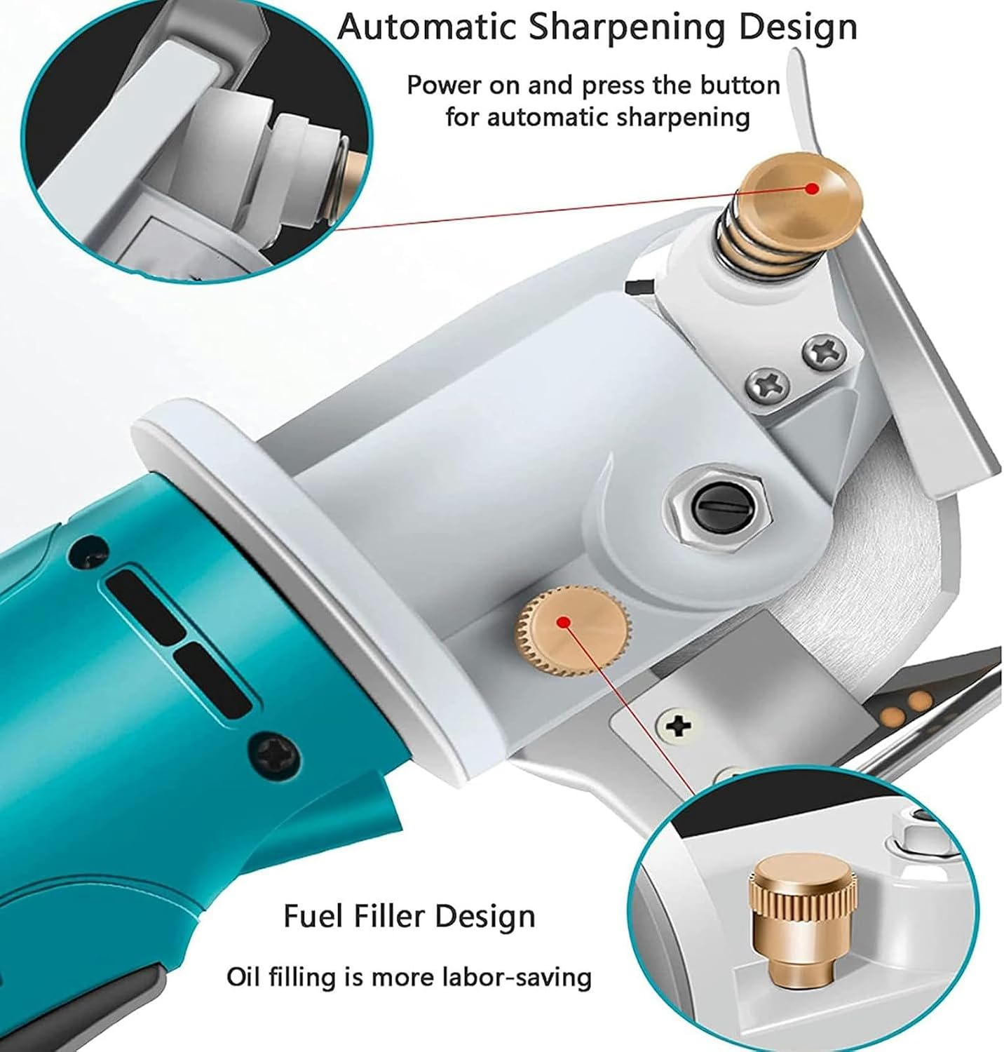 Electric Fabric Cutter, Round Knife Leather Cutting Machine, Cordless Rechargeable, 35Mm Max Cutting Thickness, Cloth Cutter Thickness Rotary Scissors, for Cloth Fabric L