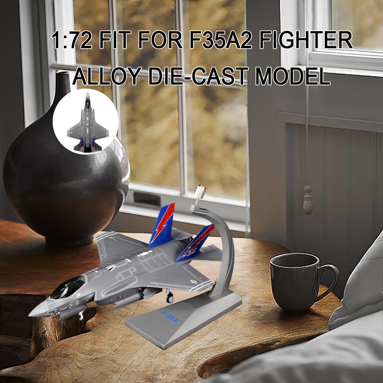 F-35A Lightning II 1:72 Alloy F-35 Fighter Jet Model Bezklejowy Samolot Wstępnie Zmontowany Samolot Kolekcjonerski Samolot Bazujący na Nośniku Symulacji z Podstawką Prezent Wojskowy
