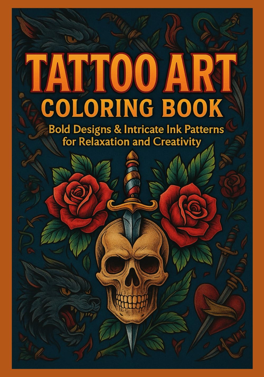 Tattoo Art: “Intricate Skull, Rose, and Dagger Designs for Adults”