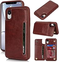 Vista 41 de iCoverCase Compatible con Funda para iPhone XR con Tarjetero, Funda de Teléfono Tipo Cartera para Hombres y Mujeres con Bloqueo RFID de Piel Beige