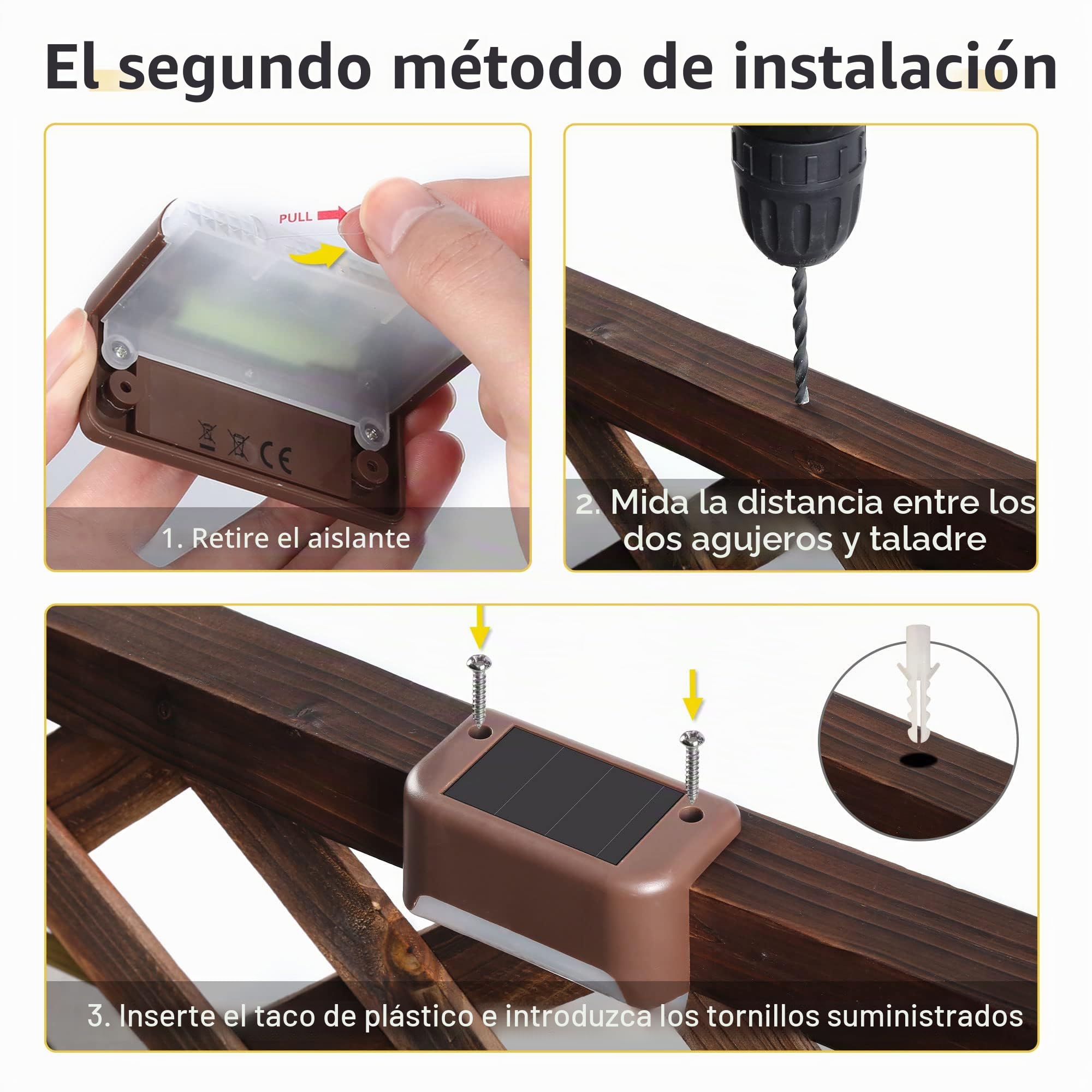 Solpex Luces solares para cubierta al aire libre, paquete de 12 unidades, luces solares impermeables para valla solar para escaleras al aire libre, escalón, cerca, patio, y camino (blanco cálido)