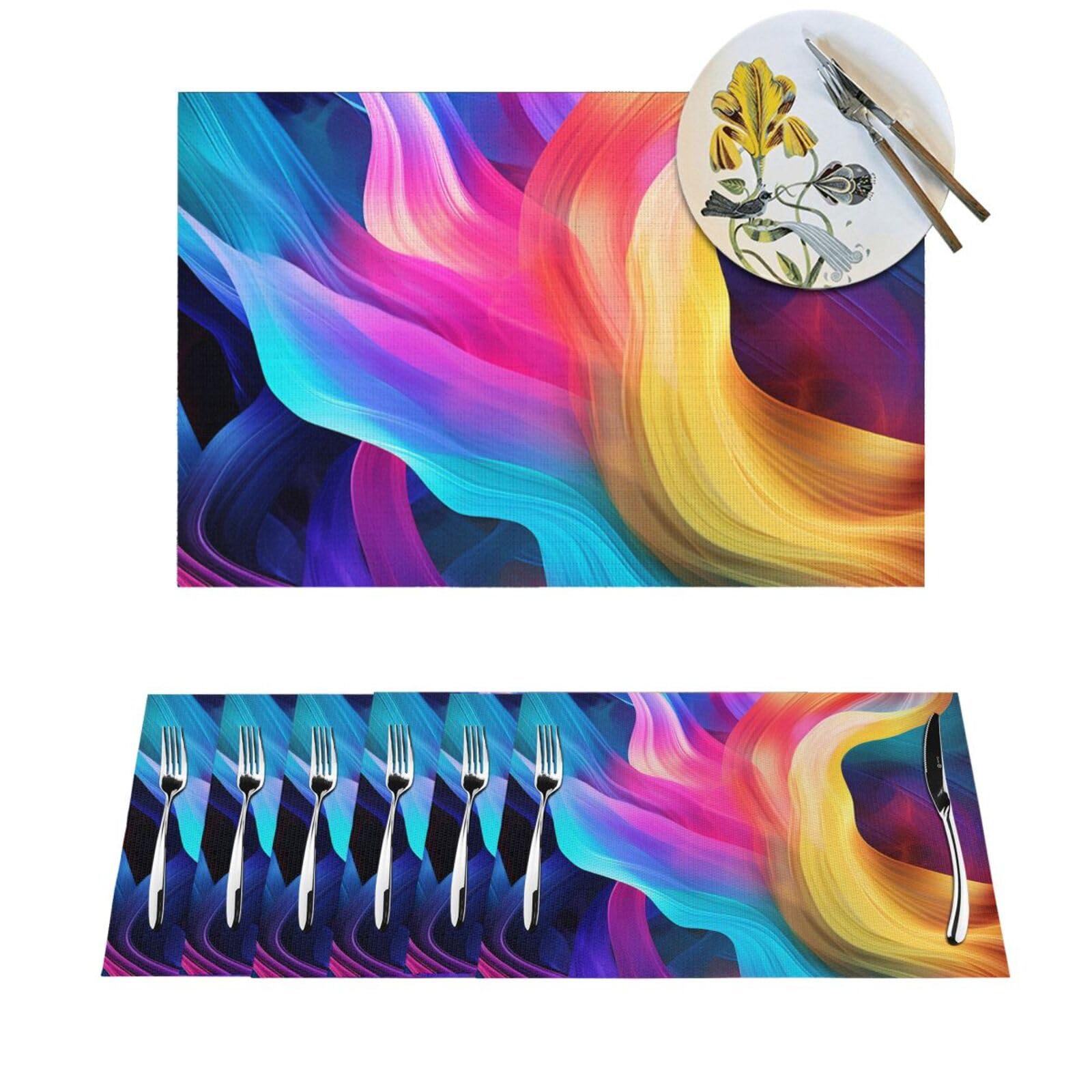 Sets de table pour intérieur et extérieur faciles à nettoyer pour repas de famille
