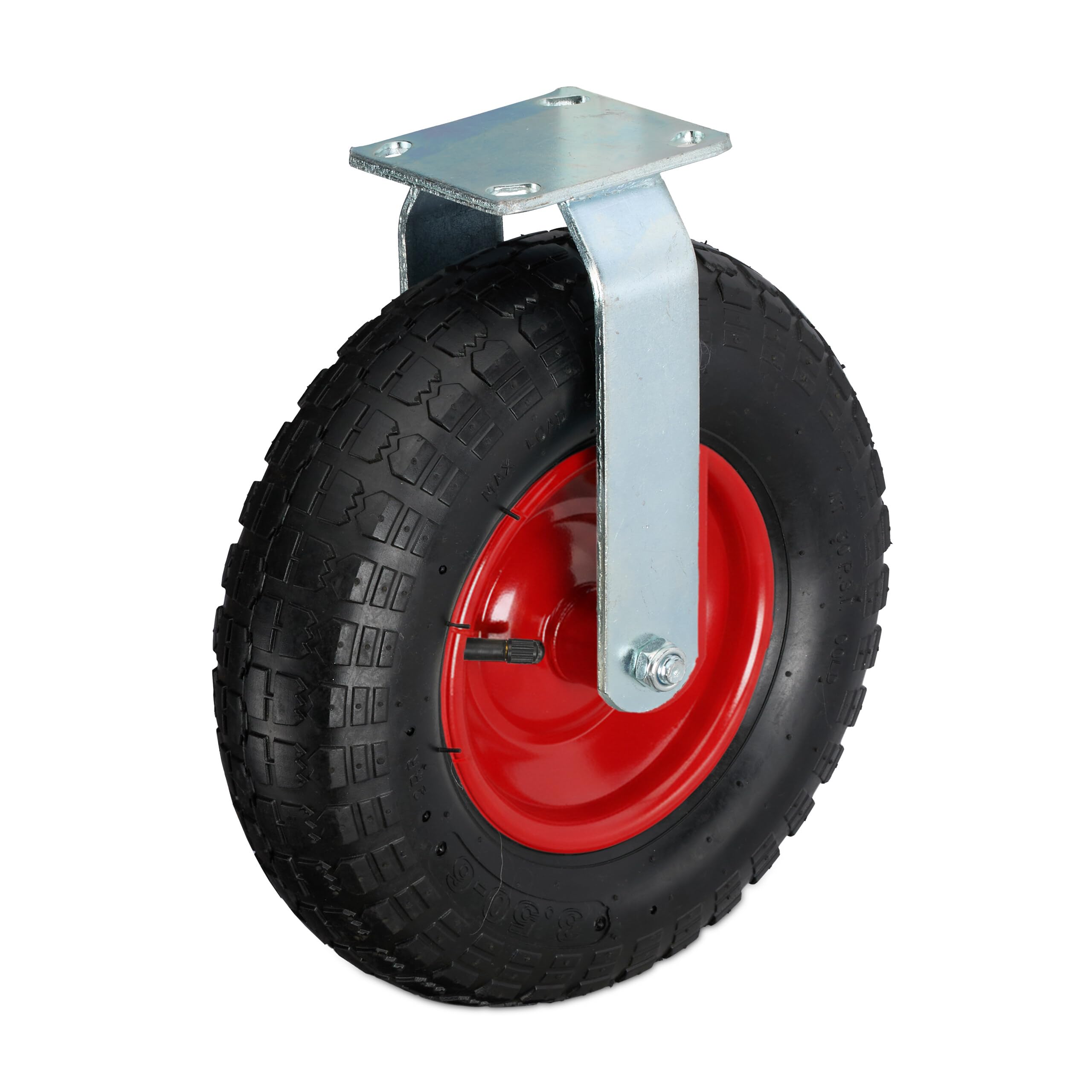Roulette fixe caoutchouc haut de gamme Relaxdays plaque acier durable - 8