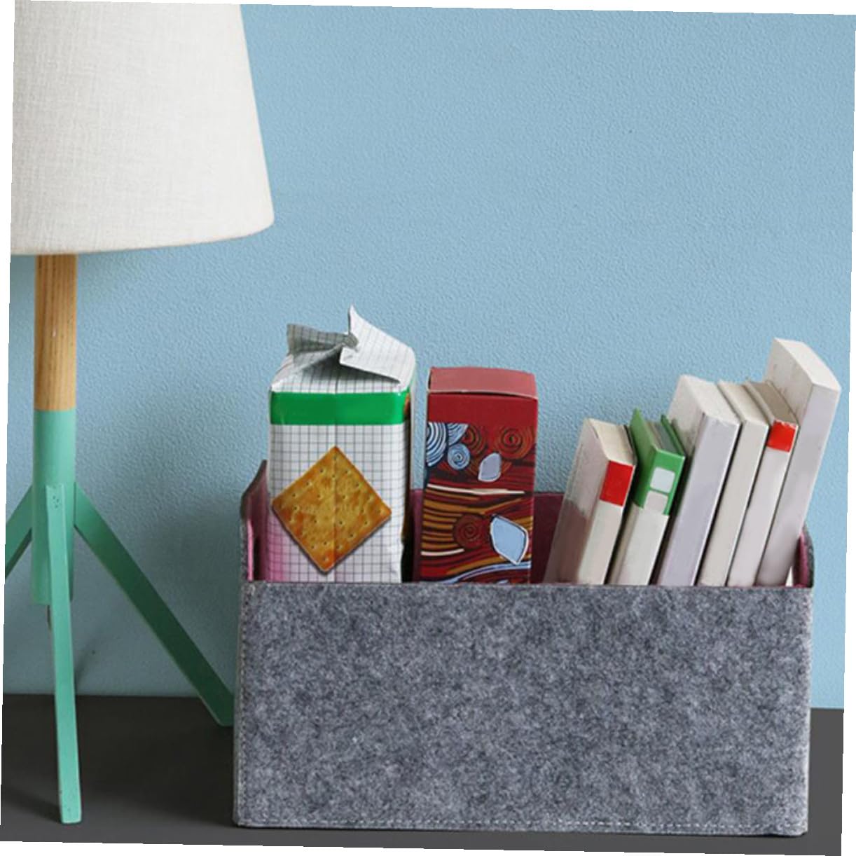 Cesta De Almacenamiento Plegable De Fieltro Organizador De Objetos Contenedor Práctico Para Oficina y Hogar Diseño Simple y Elegante