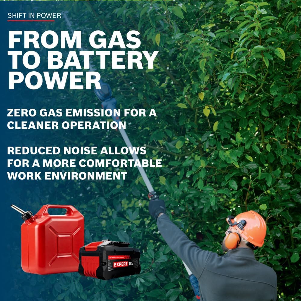 BOSCH GHE18V-50TPN18X 18V 20 in. Pole Hedge Trimmer with 8.2 Ft. Telescopic Pole and Pivoting Head is a Cordless Trimmer (Battery and Charger Included Kit)