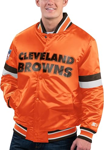 Starter Mens NFL Gridiron Classics Home Game Satin Full-Snap Varsity Jacket