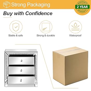 クリスタル付きミラーナイトスタンド BEDSIDE TABLE クリスタル付きミラーナイトスタンド BEDSIDE TABLE クリスタル