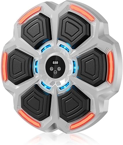 Máquina de boxeo musical para adultos, máquina de entrenamiento de boxeo inteligente Bluetooth, entrenamiento de perforación de pared para niños,