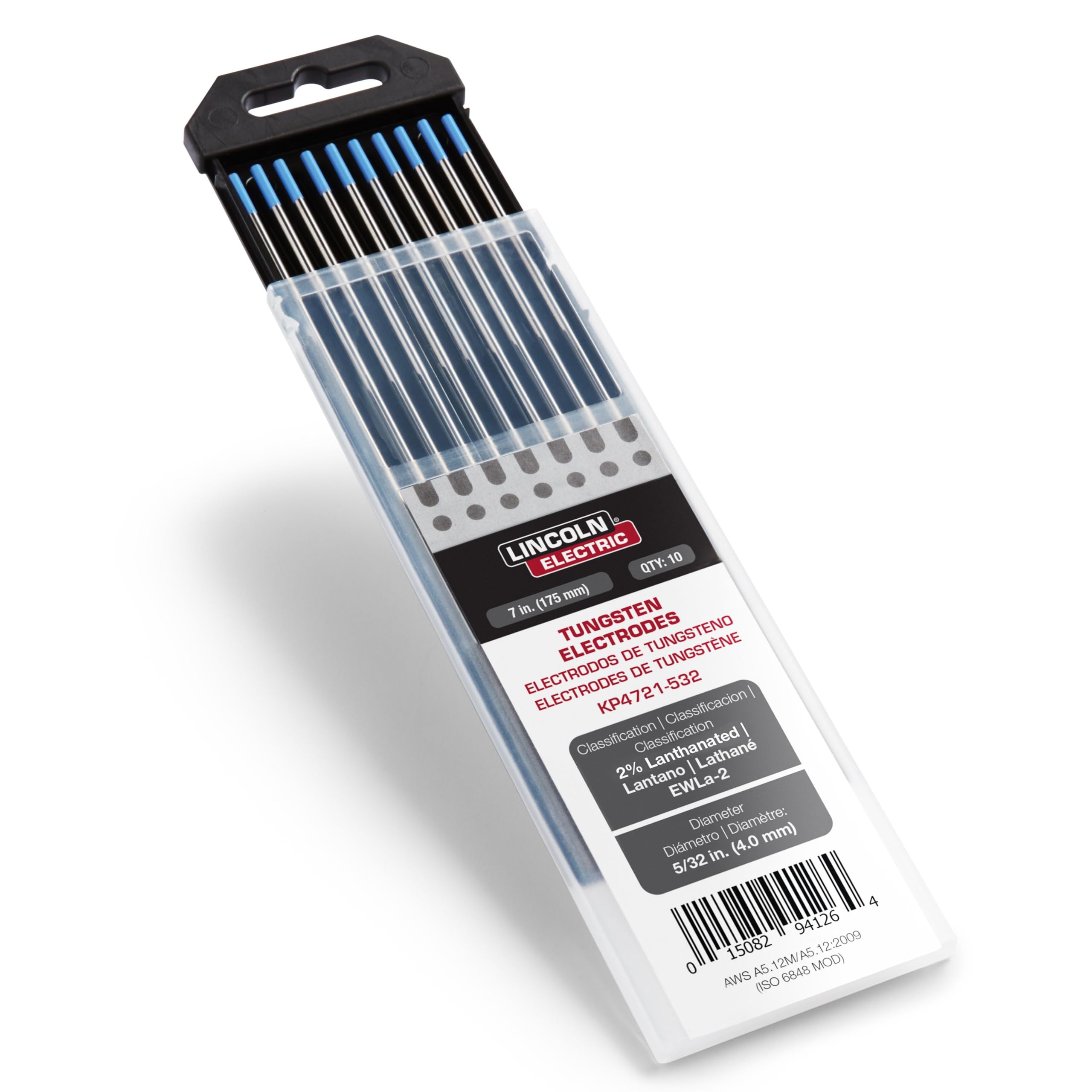 Lincoln Electric 2% Lanthanated Tungsten Electrode, 5/32” x 7”, KP4721-532