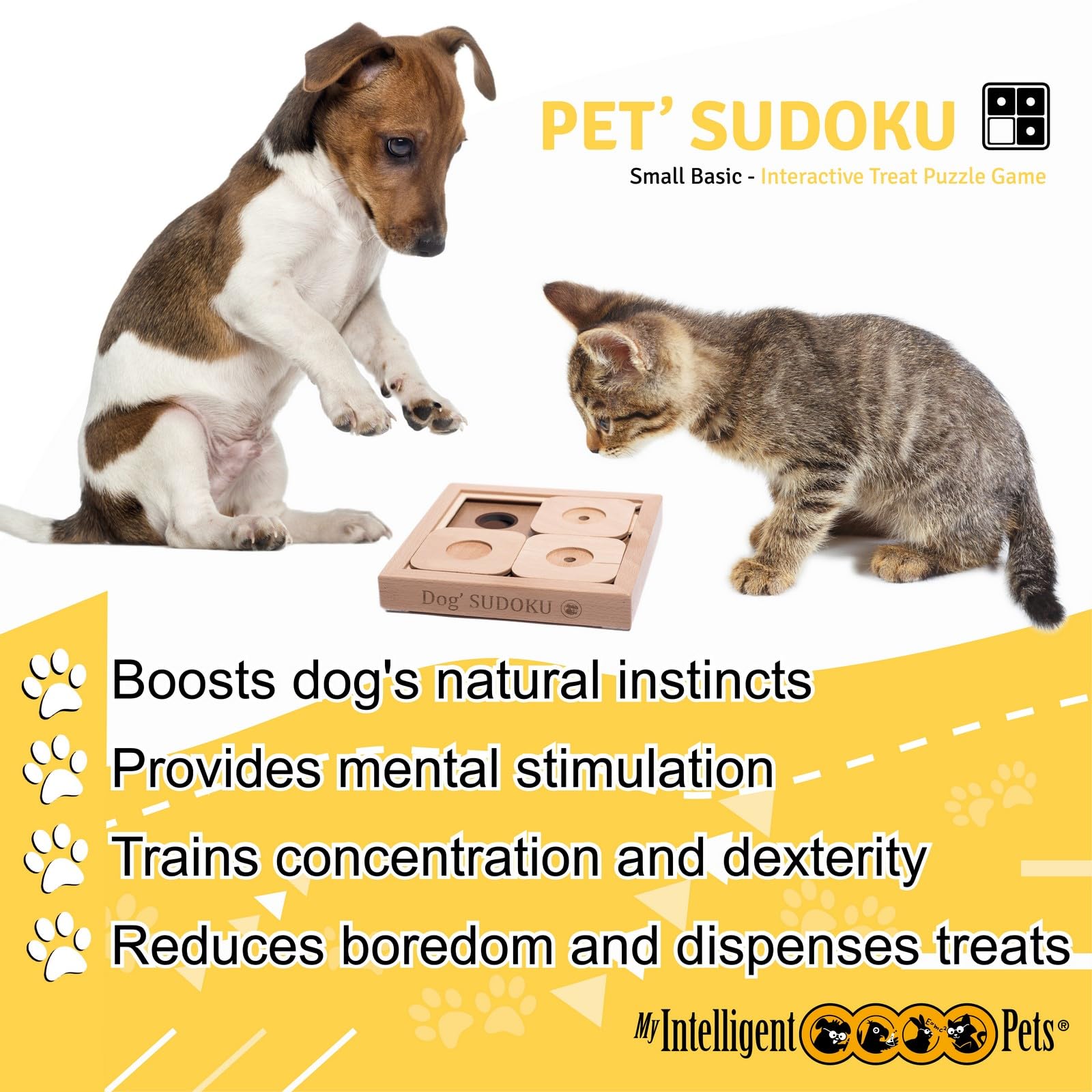 My Intelligent Dogs SUDOKU Basic, Interactive Dog Toy Made of Wood