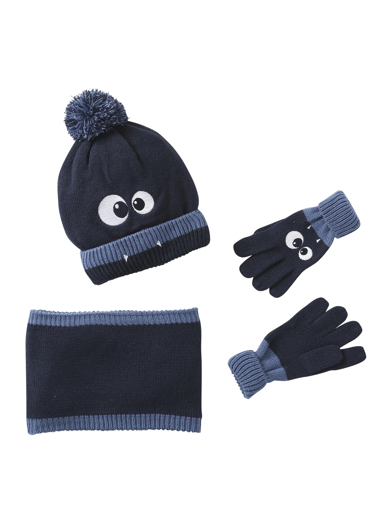 Ensemble garçon bonnet snood gants tricot vêtement hiver enfant - 6