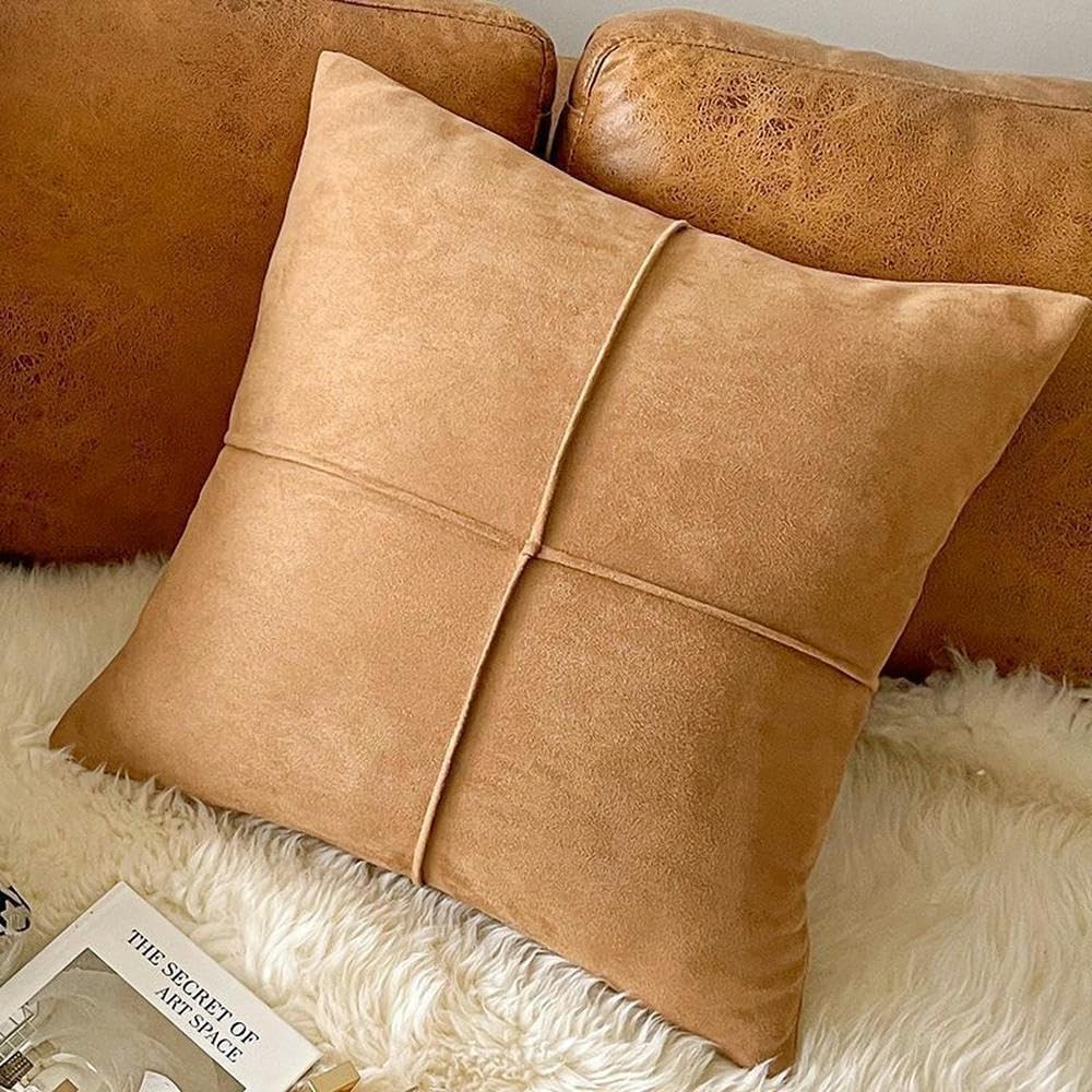 Coussin pied-de-poule broderie 3D chic pour tête de lit élégante