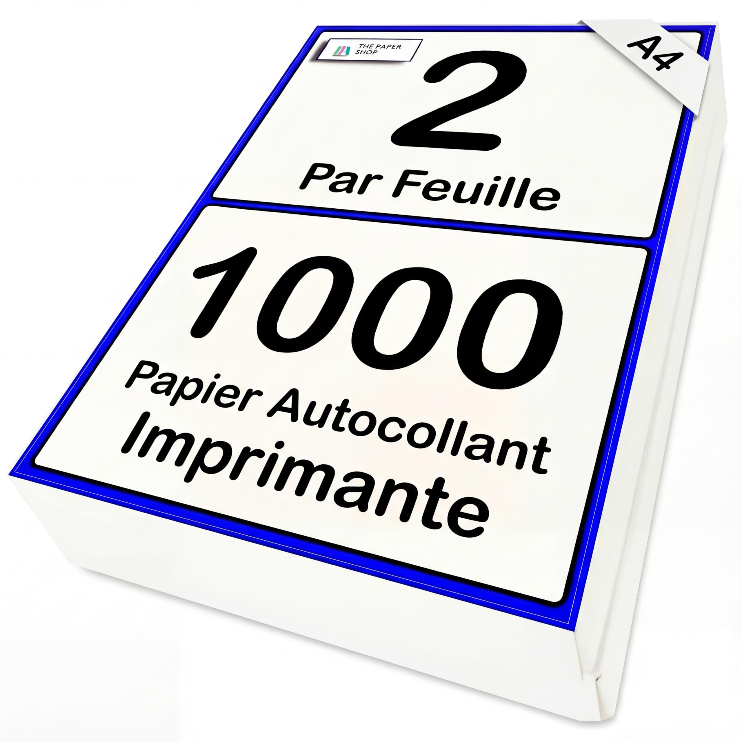 Lot de 1 000 étiquettes autocollantes blanches pour imprimante A4, 2 par feuille | Imprimante adhésive A5, 2 par feuille d'étiquettes d'adresse | Étiquettes d'adresse pour imprimante laser, 2 par