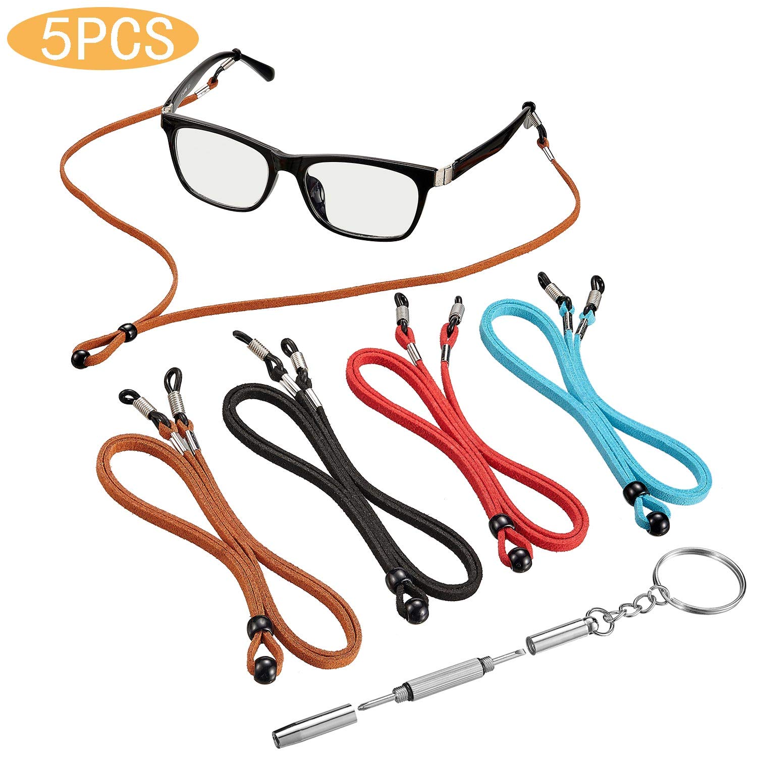 AZFVBQL4PCS Eye Glasses String Glasses Strap Holder Straps - Adjustable Eyewear Retainer Cord - Sunglasses Strap - Glasses Retainer Cord Chains Lanyards