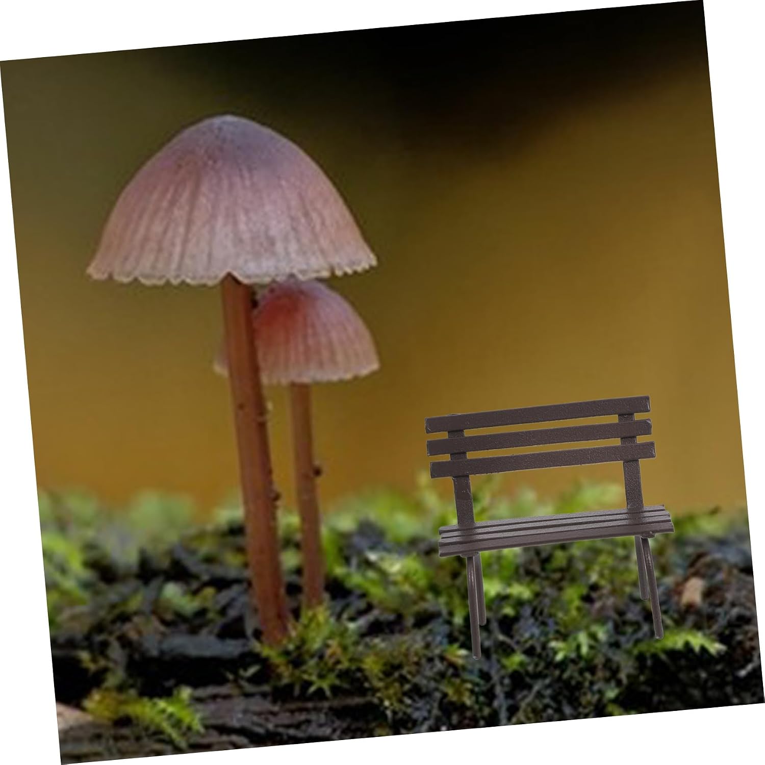BESPORTBLE 2pcs Miniature Park Bench No Armrest Dollhouse Furniture for Micro Landscapes Engaging Design for Displaying Figurines Safe and Lightweight Material