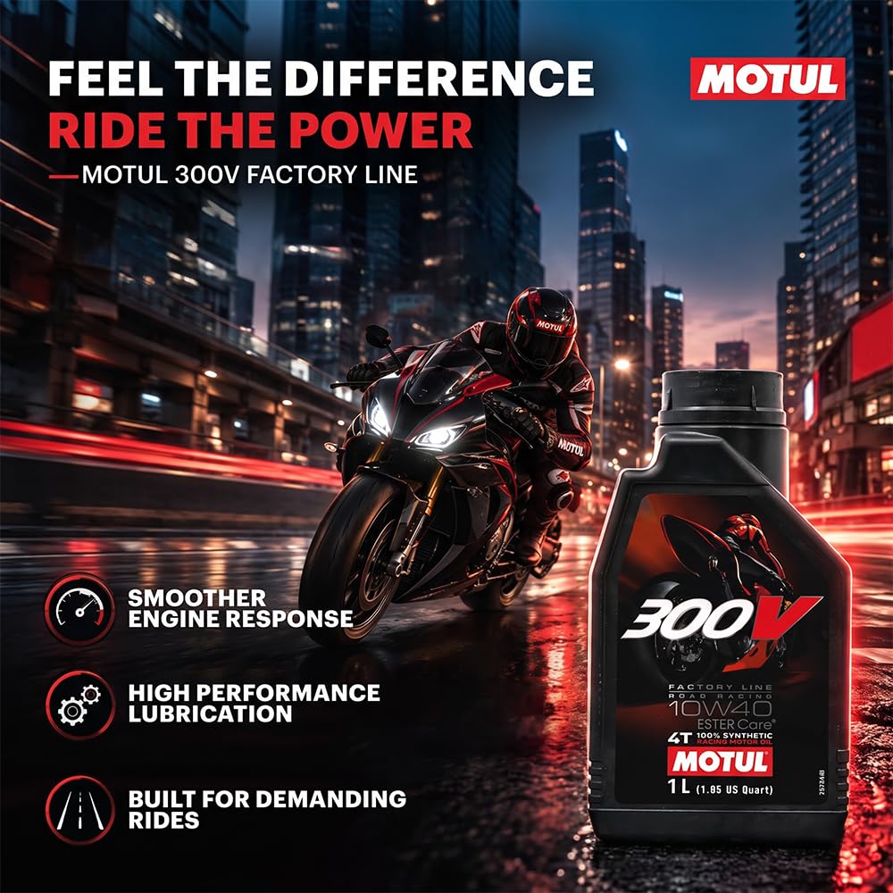 Amazon.com: Motul 300V Factory Line Road Racing 15W50 4T Synthetic
