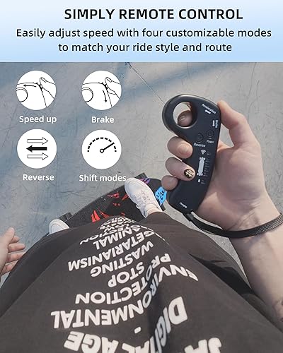 Miniatura 4 de Monopatín Eléctrico con Motor de 350W, Eboard de 27" con Control Remoto, 4 Modos Máx 10Mph, Plataforma de 8 Capas, Monopatines Eléctricos para