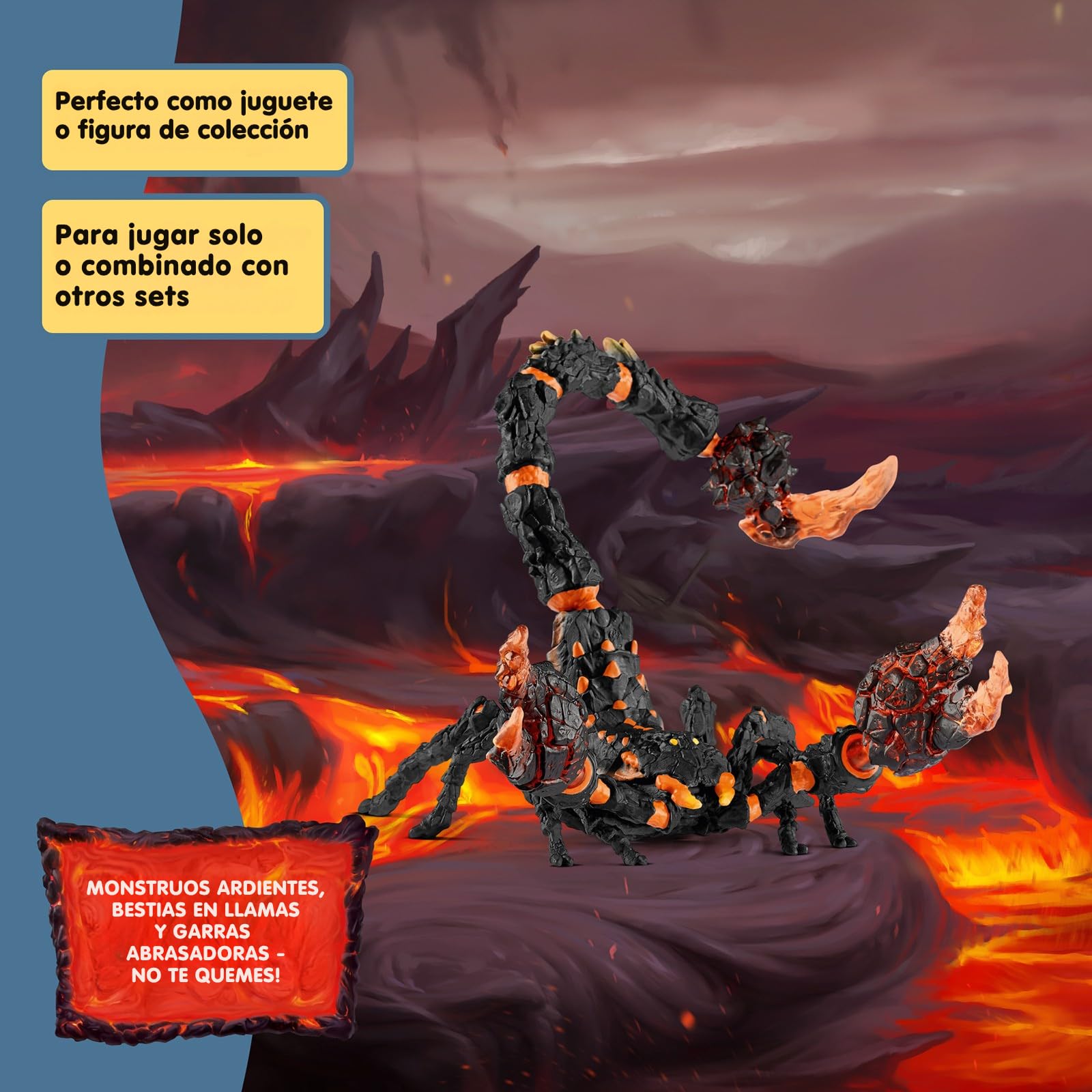 Schleich ELDRADOR Creatures | Escorpión de Lava 70142 | Figura Monstruo ELDRADOR Pinzas móviles y Cola venenosa | Regalo para niños y niñas | Desde 7 años | 21 x 14 x 14 cm