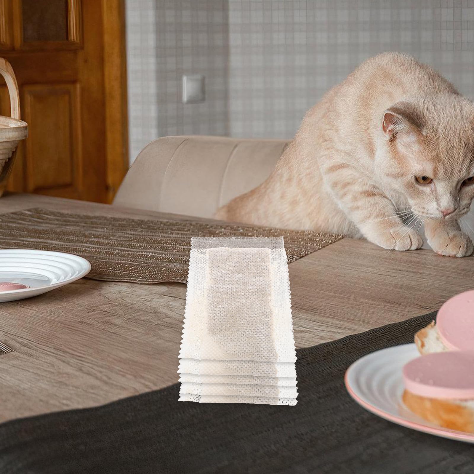 Bustine di tè al Catnip per Gatti Beige 10 2g Ciascuna, Ricarica Naturale per Giocattoli e Cuscini Tono Dell'umore dei Gatti