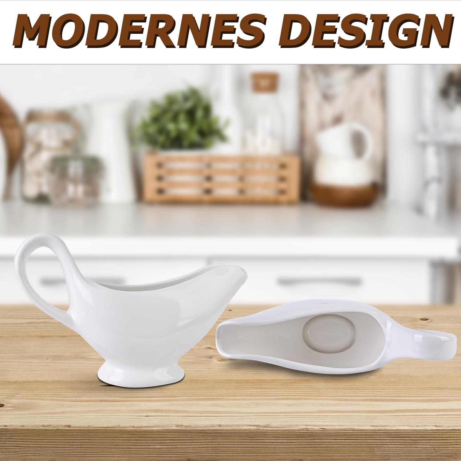 Nizirioo - Saldera de porcelana (310 ml, bote de salsa con asa, contenedor para aderezos, crema, caldo de leche, diseño elegante, gran asa