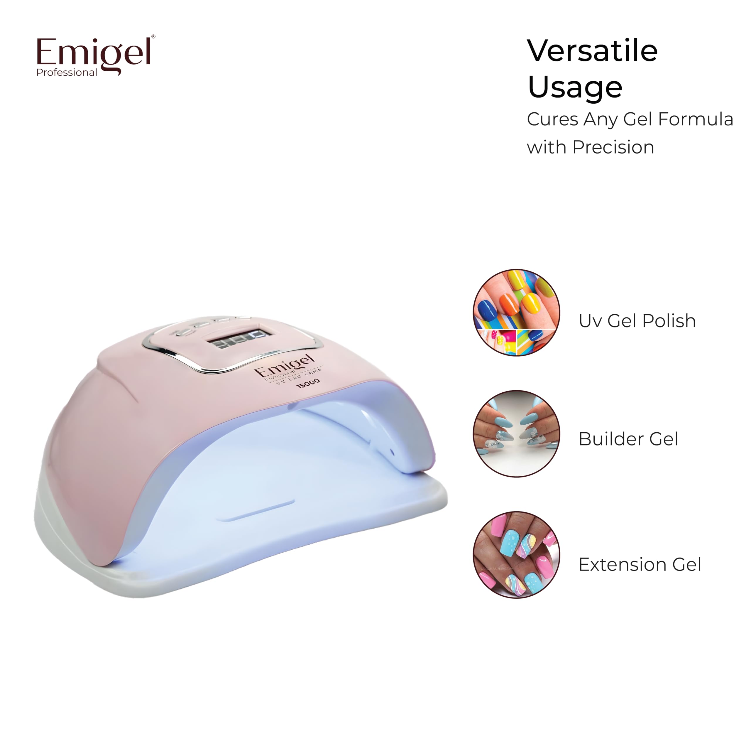 Emigel Professional Nail UV LED Lamp 150W | UV Nail Lamp | 150W Nail Gel Polish Professional Dryer | Nail Gel Curing Lamp. - Image 5 thumbnail