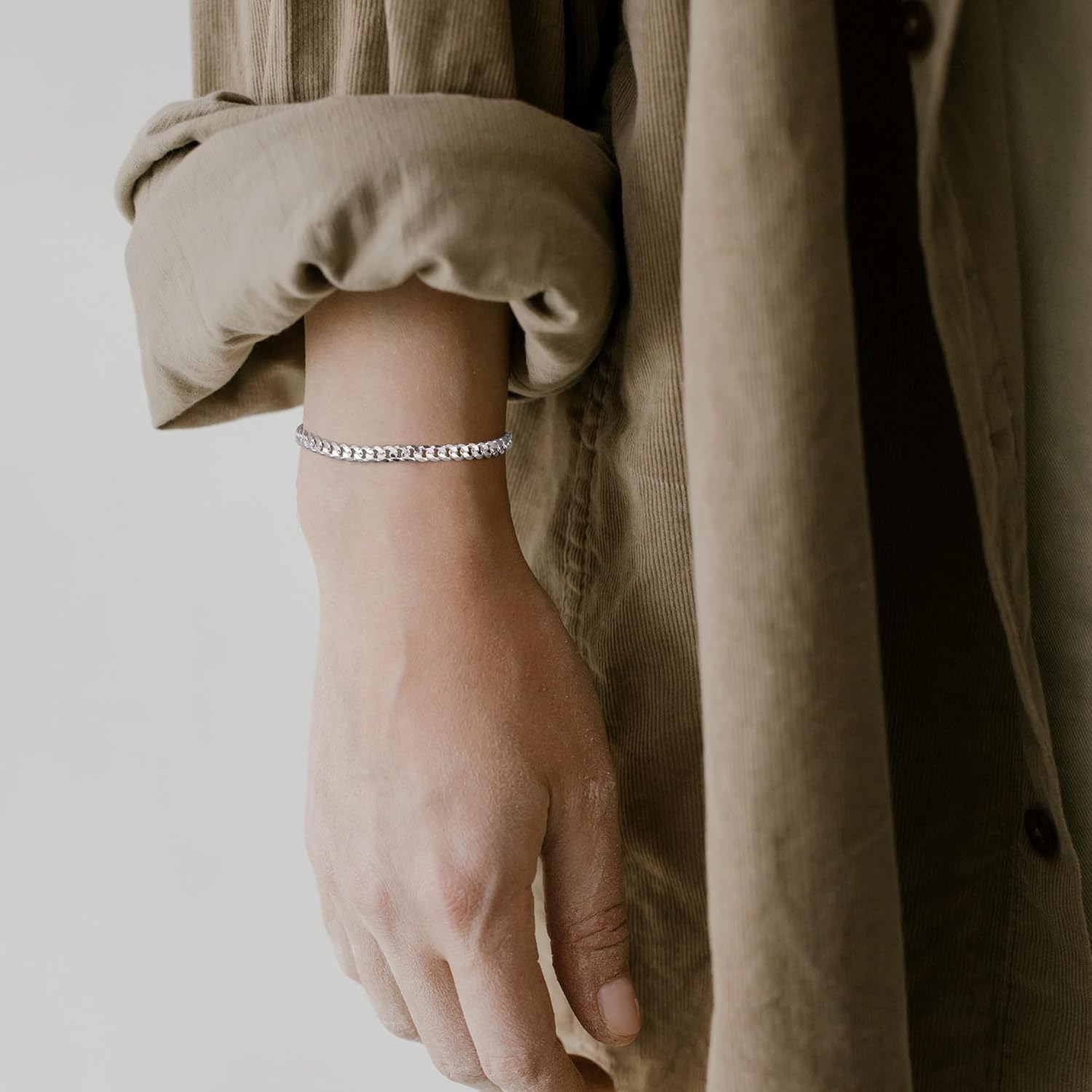 OCHCOH 925 Sterling Silver Cuban Link Chain Bracelet 3mm 5mm 8mm Silver Bracelet for Men Women 6.5 7 7.5 8 8.5 9 Inches - Image 5