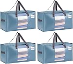 VENO Sacs de déménagement transparents avec fermetures à glissières, boîtes de déménagement lourdes alternative, extra gros coffres de rangement pour vêtements, couvertures & Consolateurs, Essentiels du Collège Dormant, imperméable (Clear, 6 Boîte)