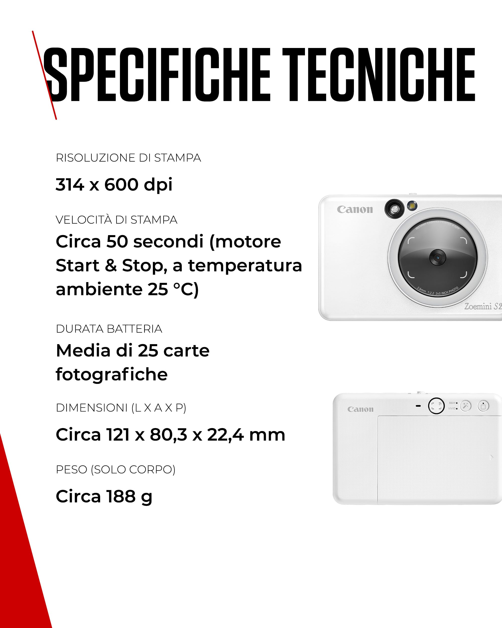Canon Zoemini S2 Macchina Fotografica Istantanea 8MP – Fotocamera Istantanea Compatta con Specchio, Luce Circolare, Carta Fotografica con Retro Adesivo, Portatile, Bianco Perla