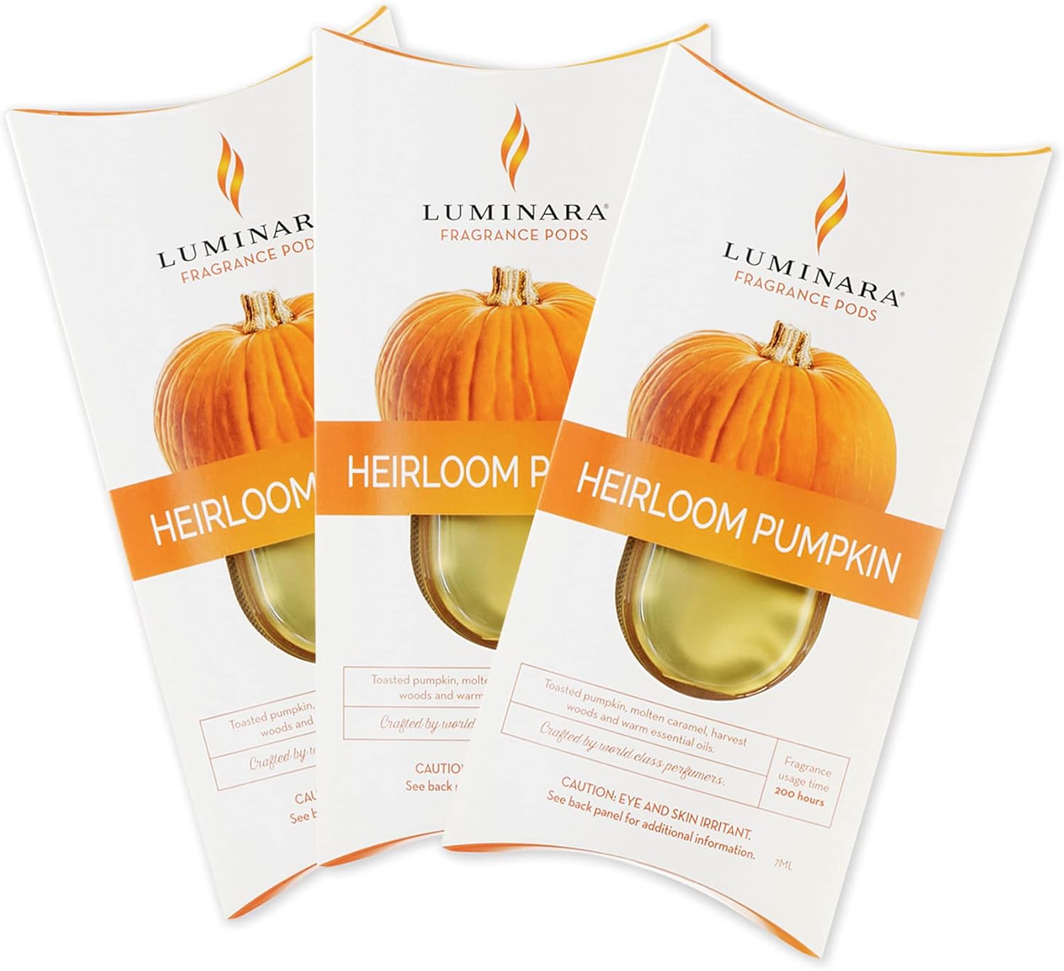Luminara Fragrance Diffusing Pods, Set of 3 (Pumpkin), Natural Home Scent Refills, Air Purifying Reed Diffuser Alternative for Room Ambiance