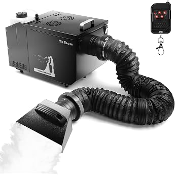 Telbum 1500 W Floor Fog Machine with Hose Fog Machine Floor Mist Machine with Remote Control DMX 512 Manual Control Timer Function Smoke Machine Fog Machine for Halloween Stage Wedding