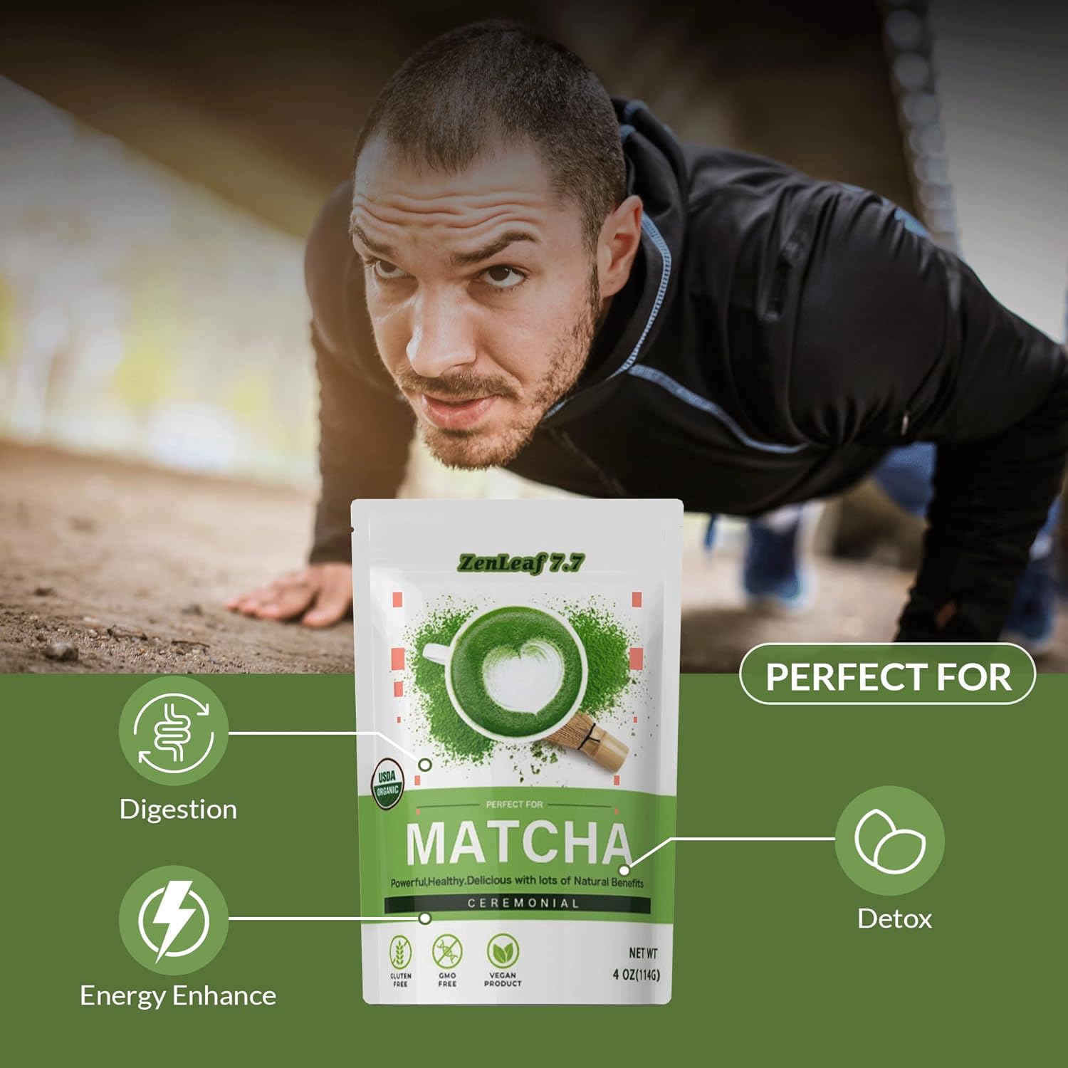 Organic Ceremonial Matcha Green Tea Powder. First Harvest, Highest Grade 4oz, 114g