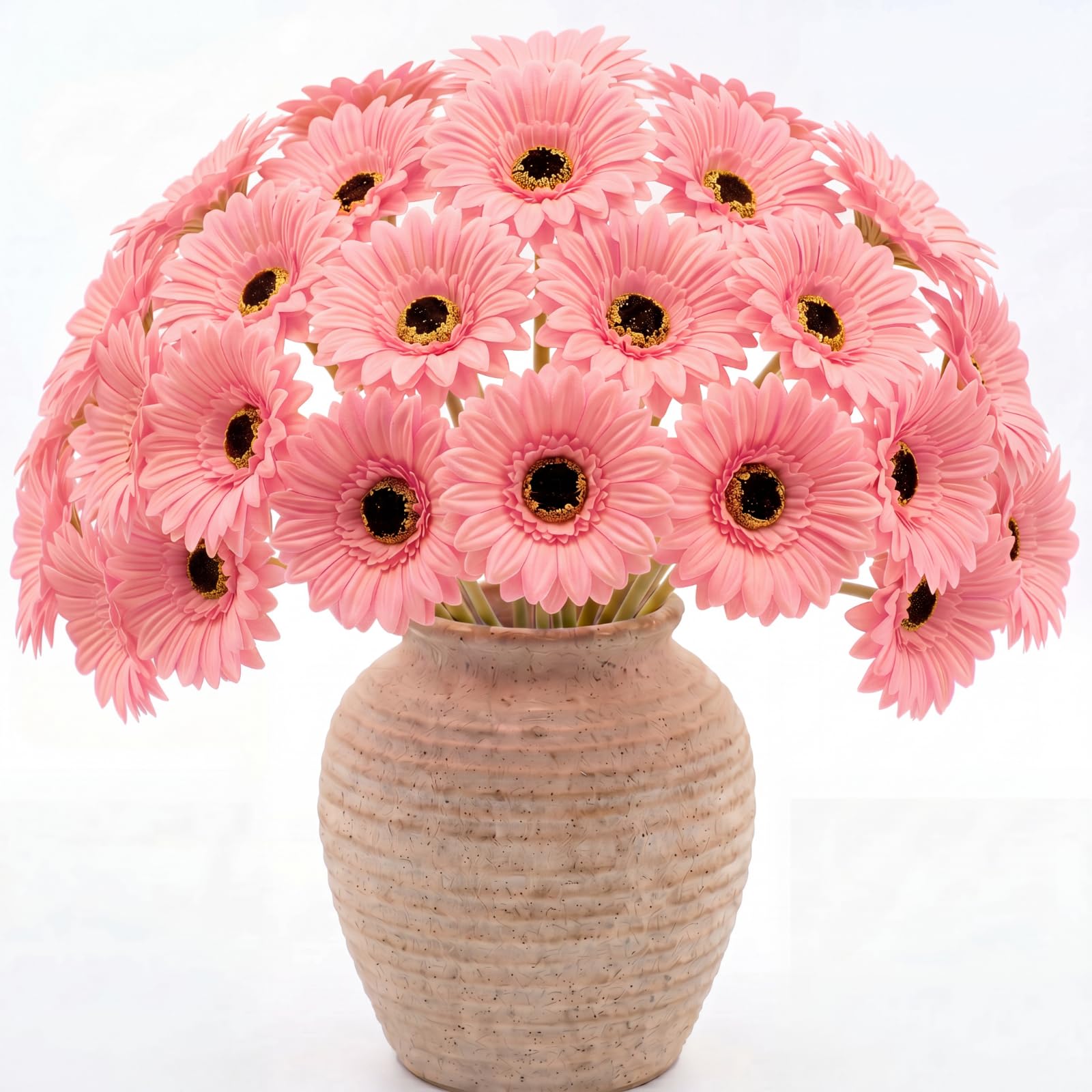 Marguerites artificielles roses tiges souples pour deco interieure sans entretien