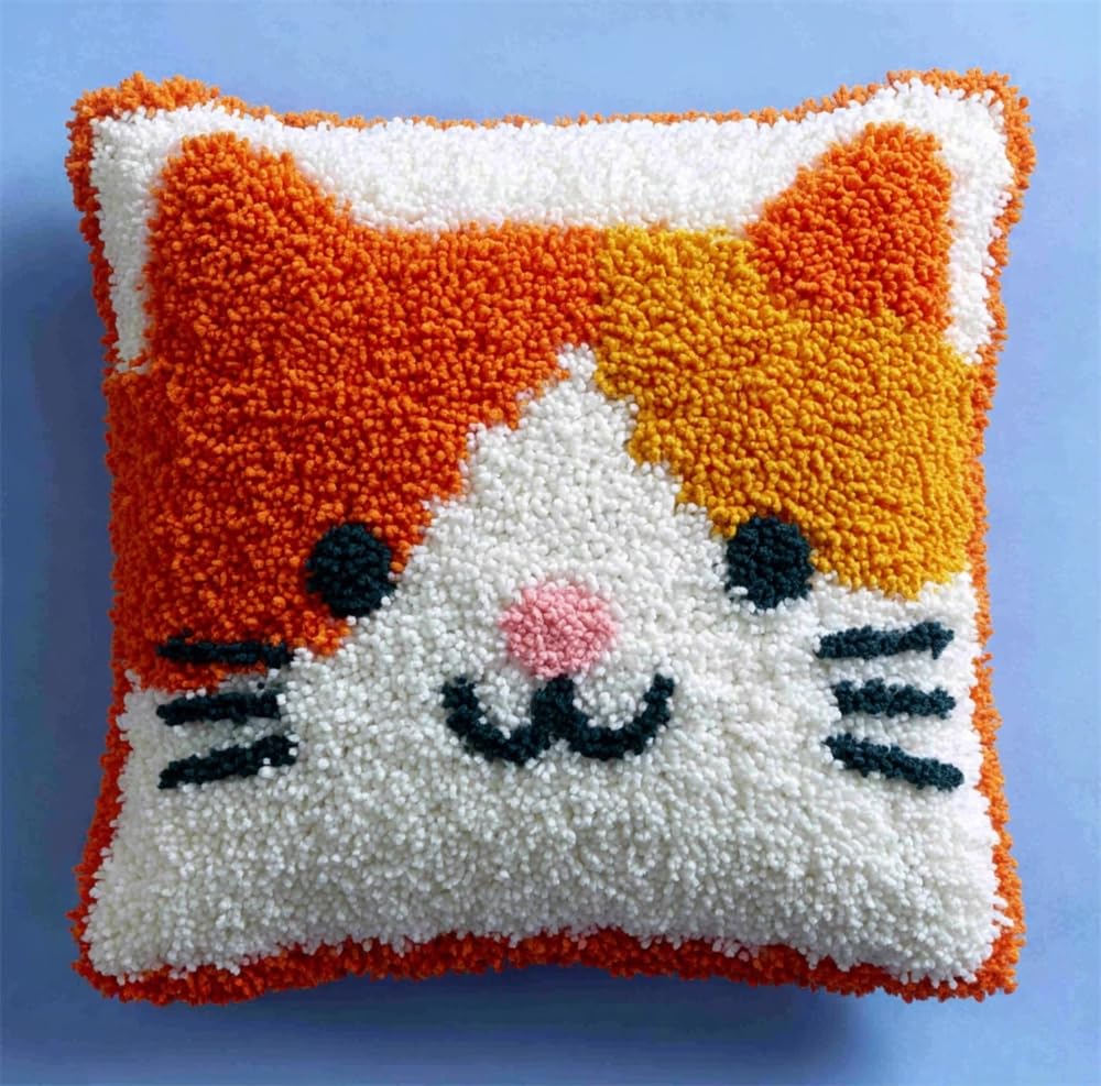 kitphoenix 3D Pillow Latch Hook Embroidery Kits Cat